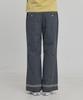 WAIKEI Lace Embroidered Bootcut Cotton Pants Charcoal
