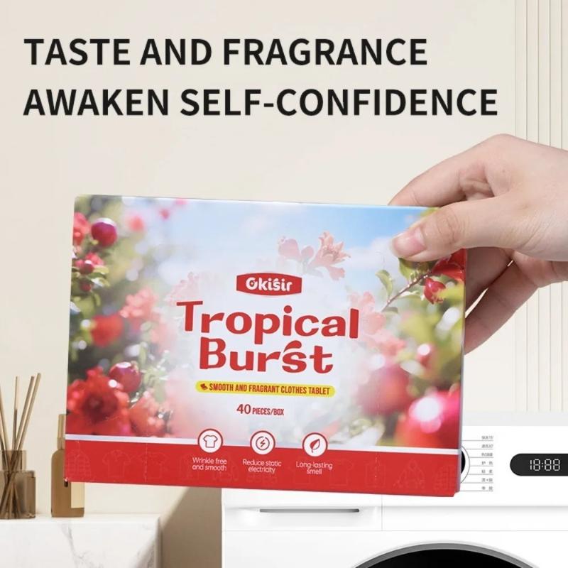 40Pcs Fabric Softening Sheet Drying Clothes Dryer Machine Washing Machine Fragrance Sheet Long Lasting Fragrance Deodorizing