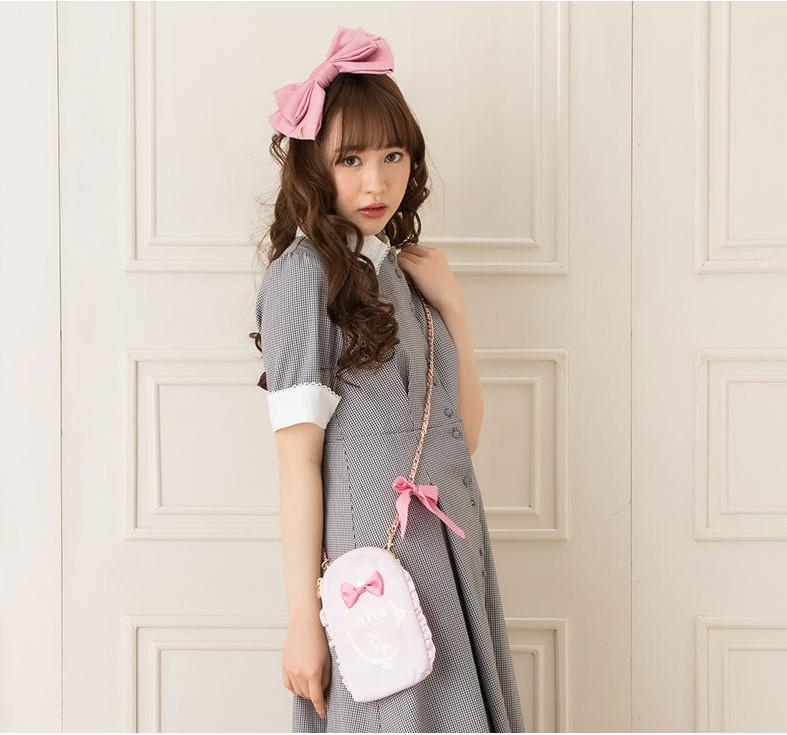 Stylish Meiluyu Guifugou Kluomi Chain Mobile Bag Black Round Shape Card Slot Pu Leather