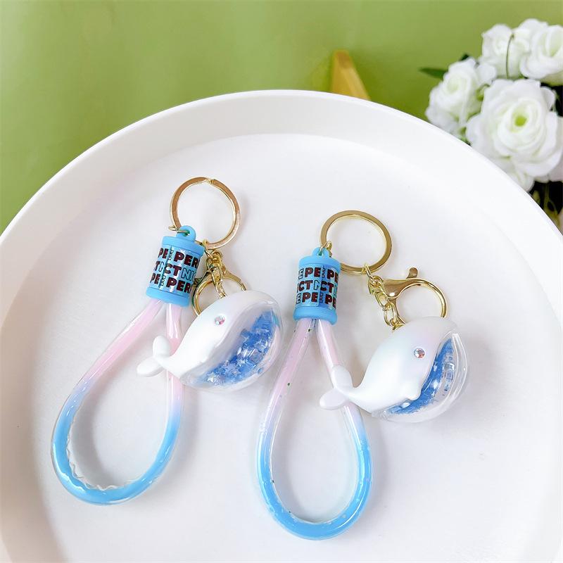 Dolphin Plush Toy Whale Keychain - Cartoon Pendant for Women's Bags, Couples, and Small Gifts