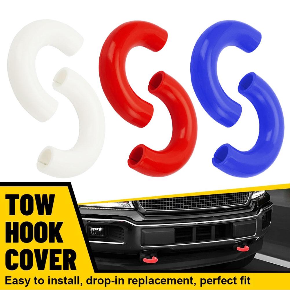 2PCS Trailer Hook Cover Tow Truck Hook Ring Traction Hitch Silicone Cover for Ford F150 2004-2024 Automotive External Accessory