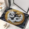 Yin Yang Dragon Christmas Door Mat Black Gold Dragon Design Mat Suitable Bathroom Camping Picnic Decoration Christmas Decoration