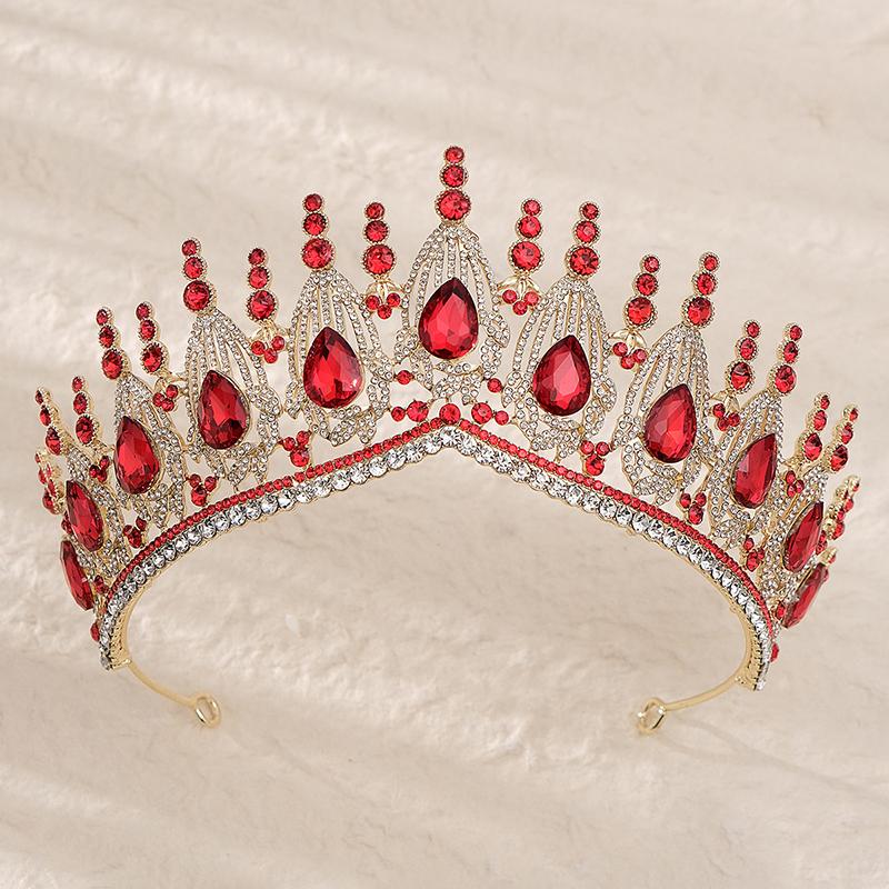 

Elegant Ruby Bridal Hair Accessories Crown Photography Props Banquet Parties Luxurious Women s Jewelry Crown Headbands Gifts