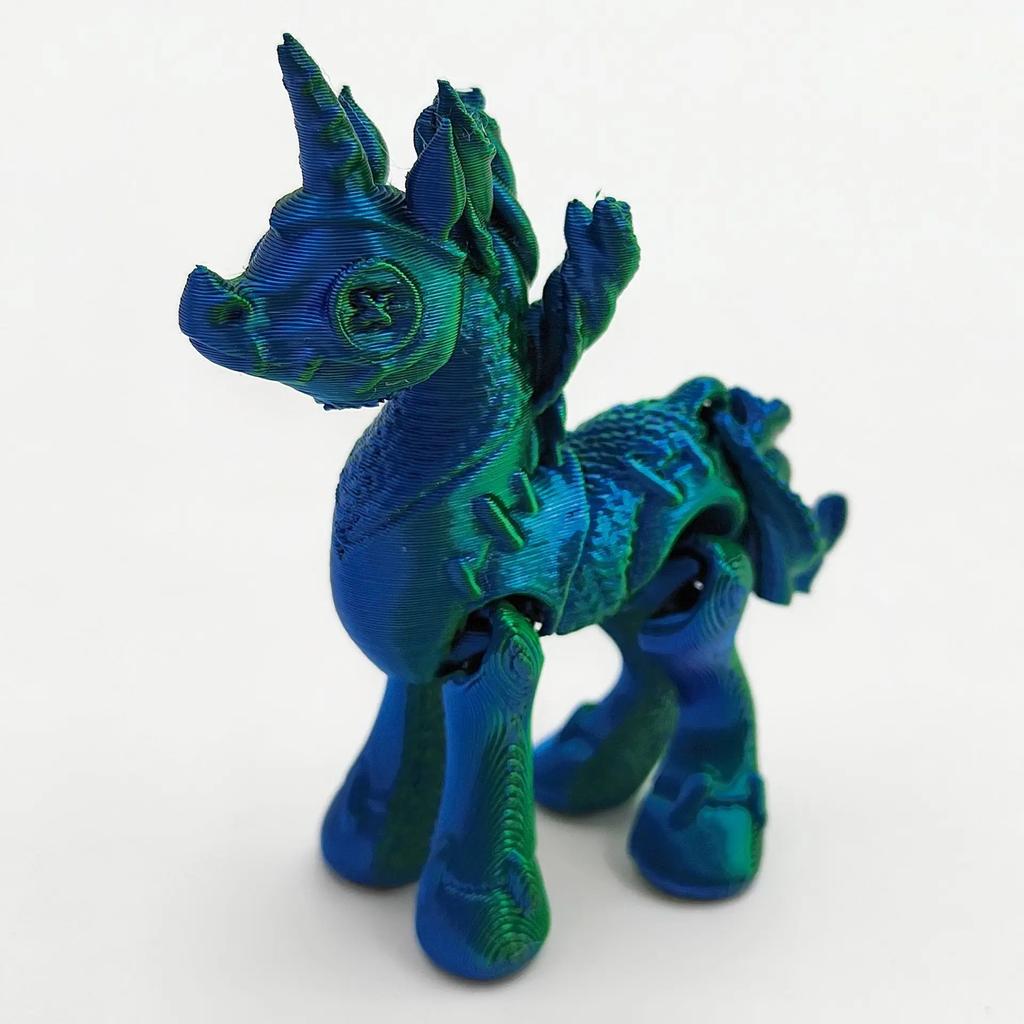 3D-gedruckte Einhörner, Tierspielzeug, Heim-, Zimmer-, Autodekorationen, Schreibtischdekorationen und freie Bewegung der Gelenke