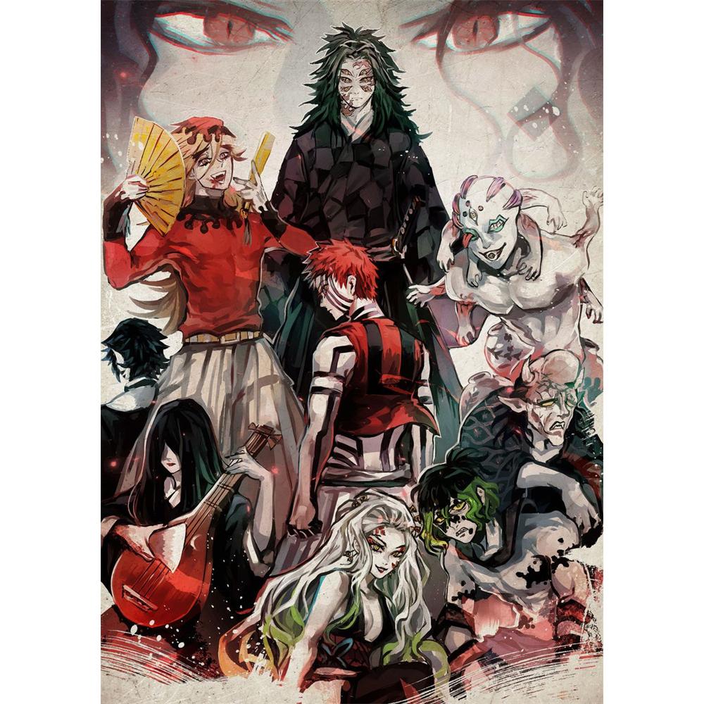 Demon Slayer Diamond Painting Ful Square Round Drills Anime Rick Mosaic Picture DIY Art Home Decoration 5D New