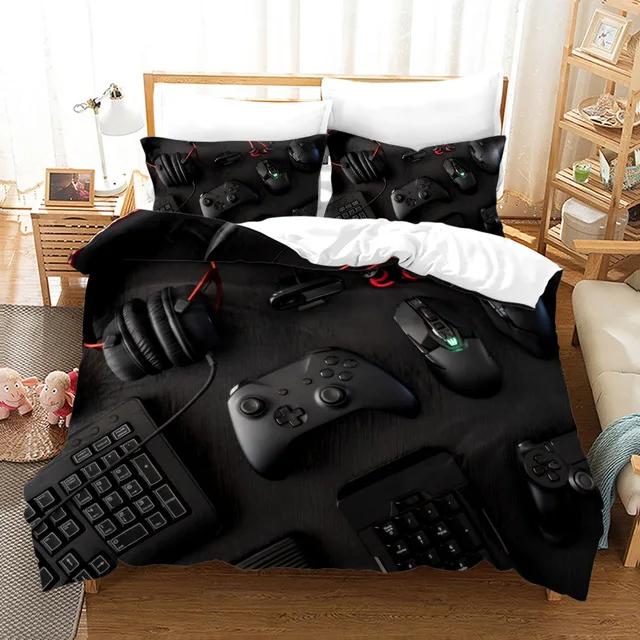 Gamepad Comforter Cover Gamer Bedding Set Teens Video Game Duvet Cover For Youth Kids Boys Modern Game Controller Bedspread