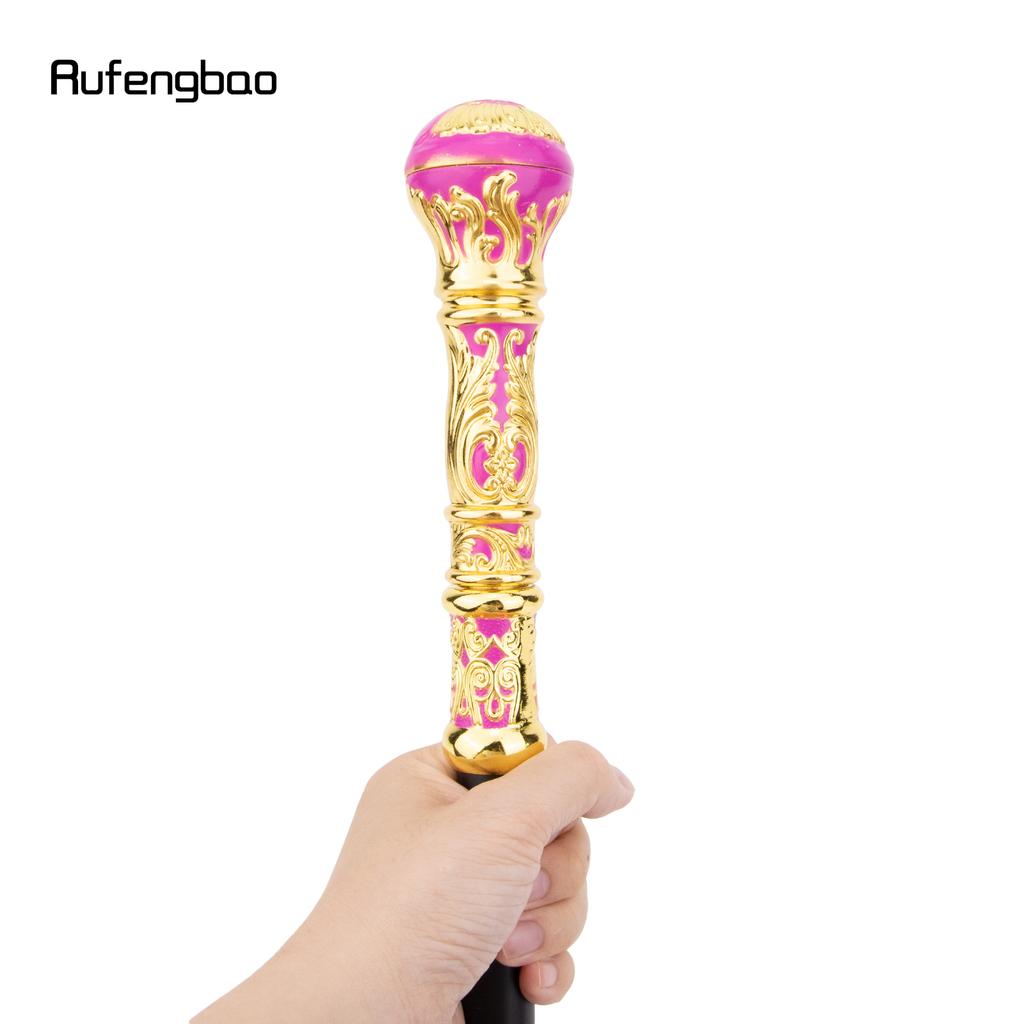 Golden Pink Luxury Round Handle Fashion Stick for Party Decorative Walking Cane Elegant Crosier Knob Walking Stick 93cm