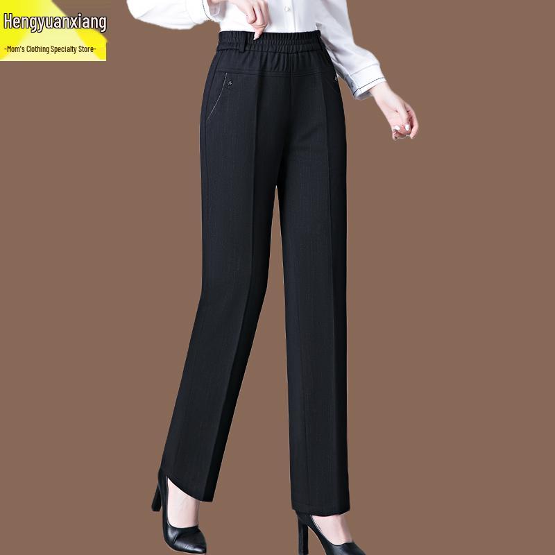

Hengyuanxiang Women s Fleece-Lined Casual Pants for Middle-Aged & Elderly - Autumn/Spring 2025 Trend L