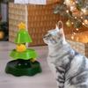 Interactive Christmas Tree Puzzle Toy for Cats - Mini Track Turntable with Glowing Ball Bell Feature Durable Safe Pet Playtime