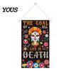 Wall Backdrop Day of The Dead Fabric Art, Mexican Fiesta Theme Colorful Sugar Exotic Themed Skull Hanging Tapestry Decoration for Photo Booth,