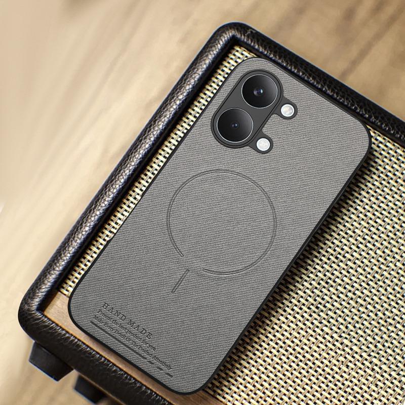 Luxury Fabric Texture Leather Magnetic Phone Case for POCO X8 Pro Max X7 Pro F8 Ultra M8 Pro Anti-drop Lens Raised Protect Cover