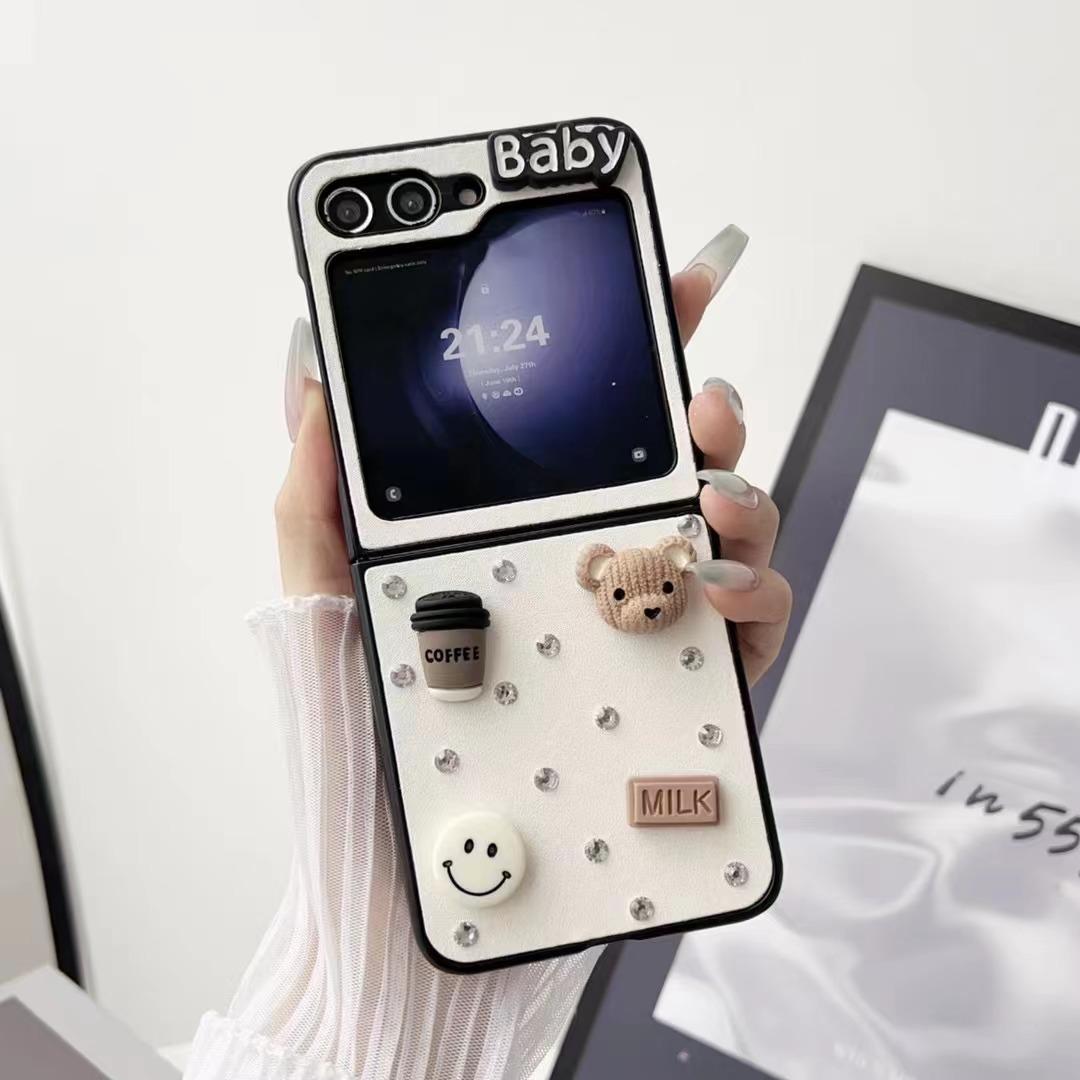 

Чехол для телефона Samsung/Huawei/Xiaomi/OPPO с 3D-кофейным медведем Xiaomi mix flip