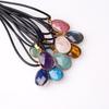 New Fashion Natural Stone Facet Crystal Amethyst Lapis Lazuli Pendant Necklace Gemstone Jewelry DIY Pendant