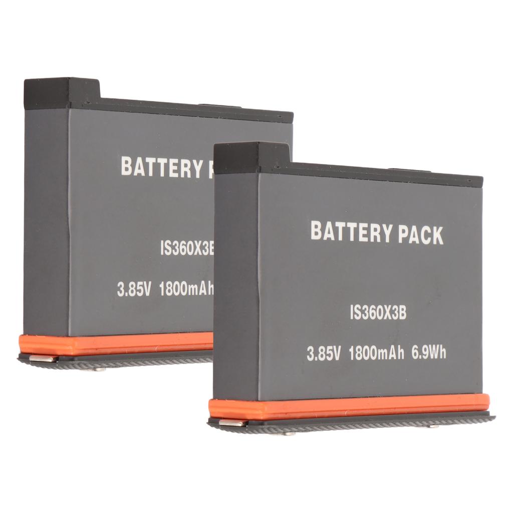 2pcs Camera Replacement Battery 1800mAh 3.85V 6.9Wh Lithium Ion Battery for Insta 360 X3 Camera