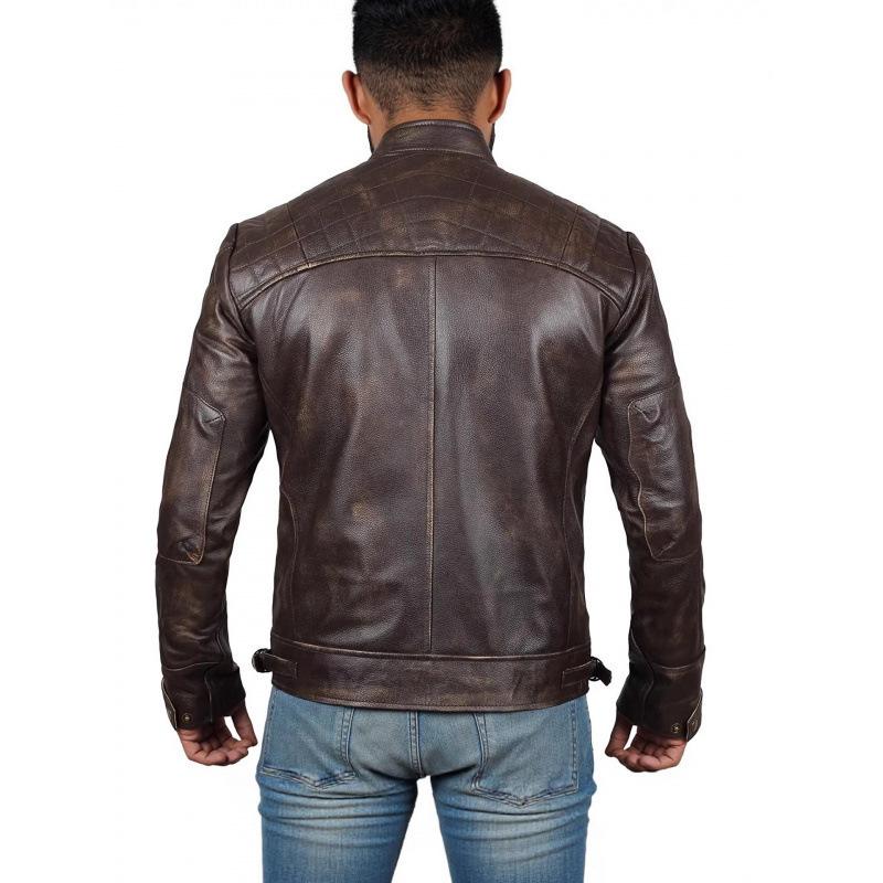 New autumn men's stand-up collar PU leather jacket locomotive jacket slim casual jacket trendy leather jacket