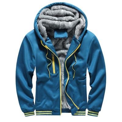 New Winter Splicing Thickened Hooded Men's Sweater Youth Sweater Jacket Men