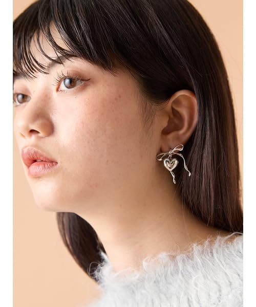 Heart Ribbon Earrings LWGA254352SLVF