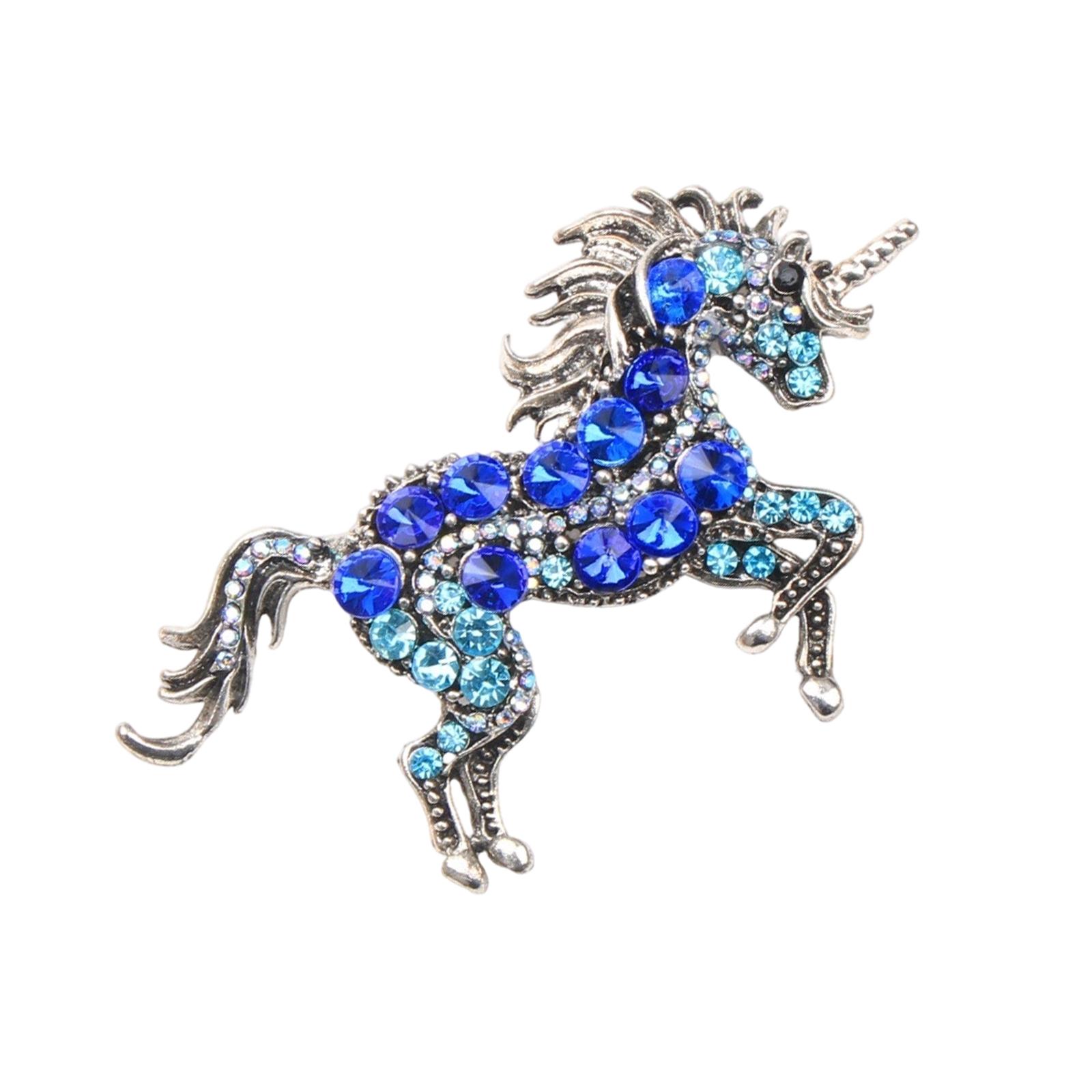 

Delicate Unicorns Alloy Pin Portable Comfortable Wear Versatile Decoration for Dresses Coat and Bags синій