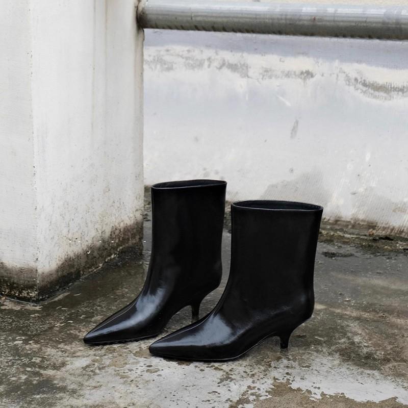European and American Style Big Tube Minimalist Style Long Boots Women's 2025ins Wind Pointed Retro Knight Boots Thin Heel Thin Boots