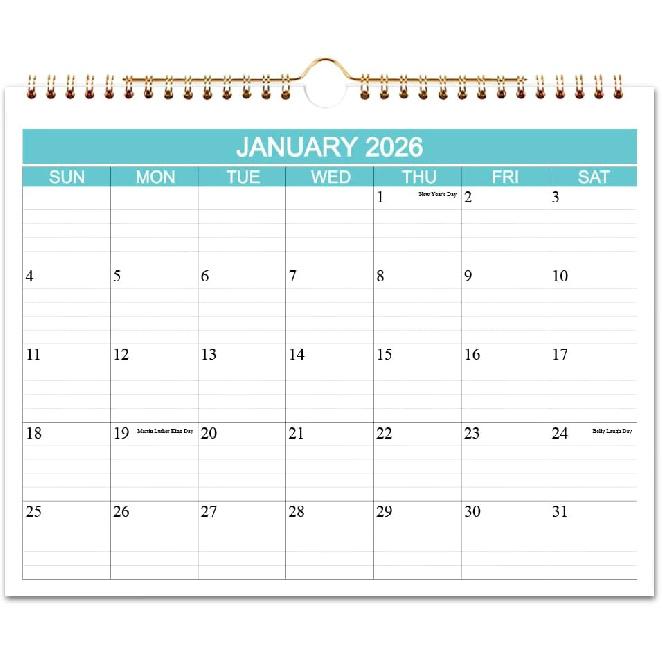 Calendar 2026 2027 - Wall Calendar Runs Jan 2026 to Jun 2027-18 Months Calendar Planner with Thick Paper for Planning and Organizing for Home or