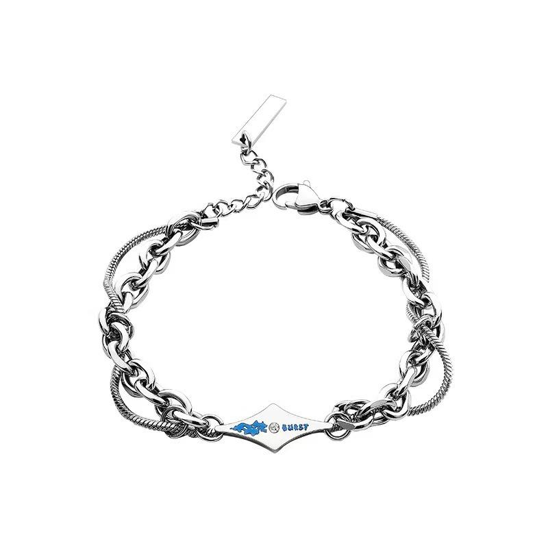 

Wrapped titanium steel bracelet men s tide high sense niche men s student fashion versatile personality men s lava hand jewelry
