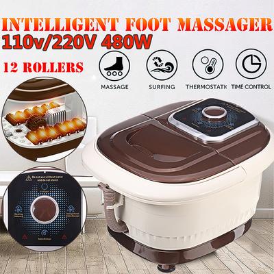 480W Foot Bath Barrel Foot Bath 110v/220v Full Automatic Electric Massage Foot Wash Basin Heating Constant Temperature Home Foot Therapy