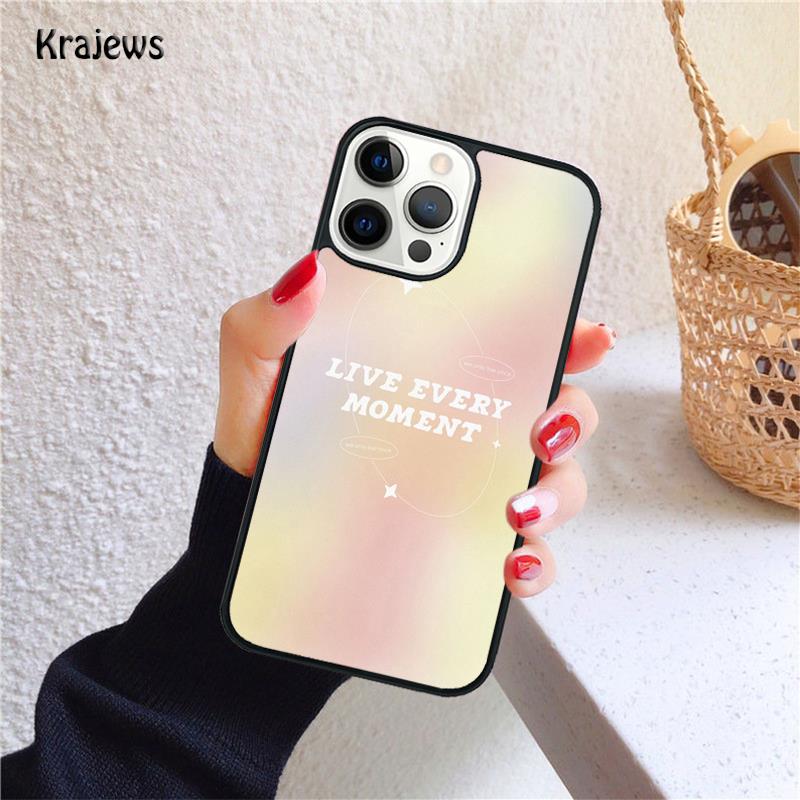 minimalist pastel goodvibes heart neon Soft Phone Case For iPhone 17 Air 16 15 14 Max Plus 11 12 13 Pro Max Phone Fundas