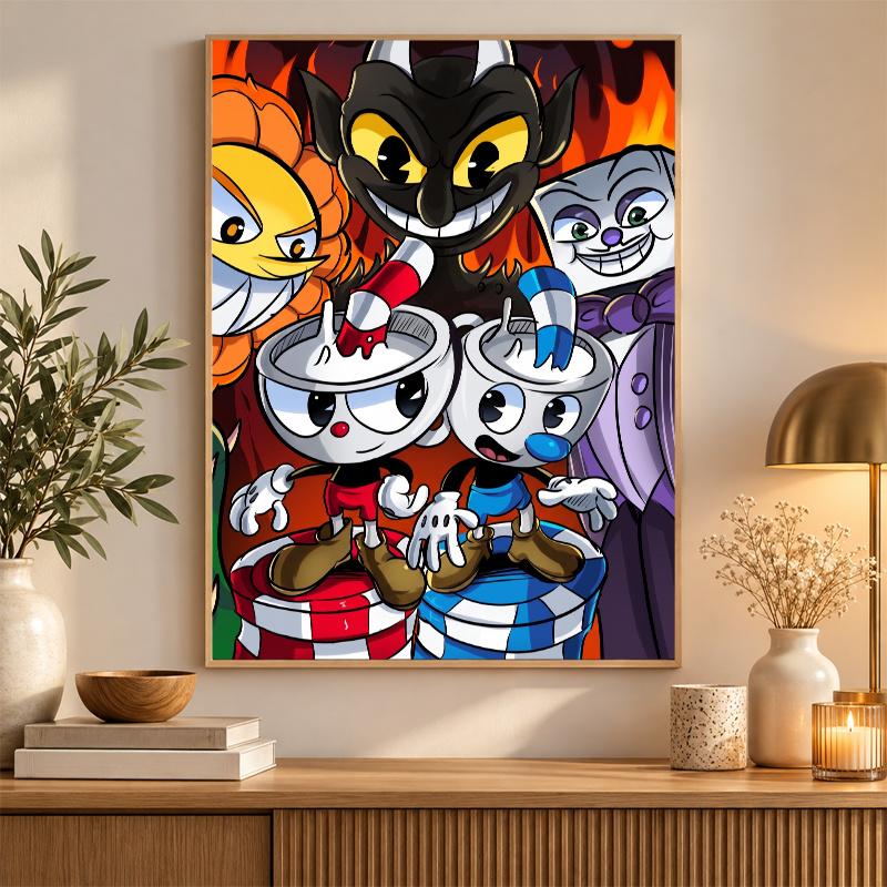Cuphead Diamond Painting Kit 5D Full Drill DIY Diamond Mosaic Wall Art Home Decor