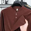 Men's Double-Sided German Fleece Stand Collar Pullover - Warm Long-Sleeve Casual Sweatshirt for Autumn and Winter