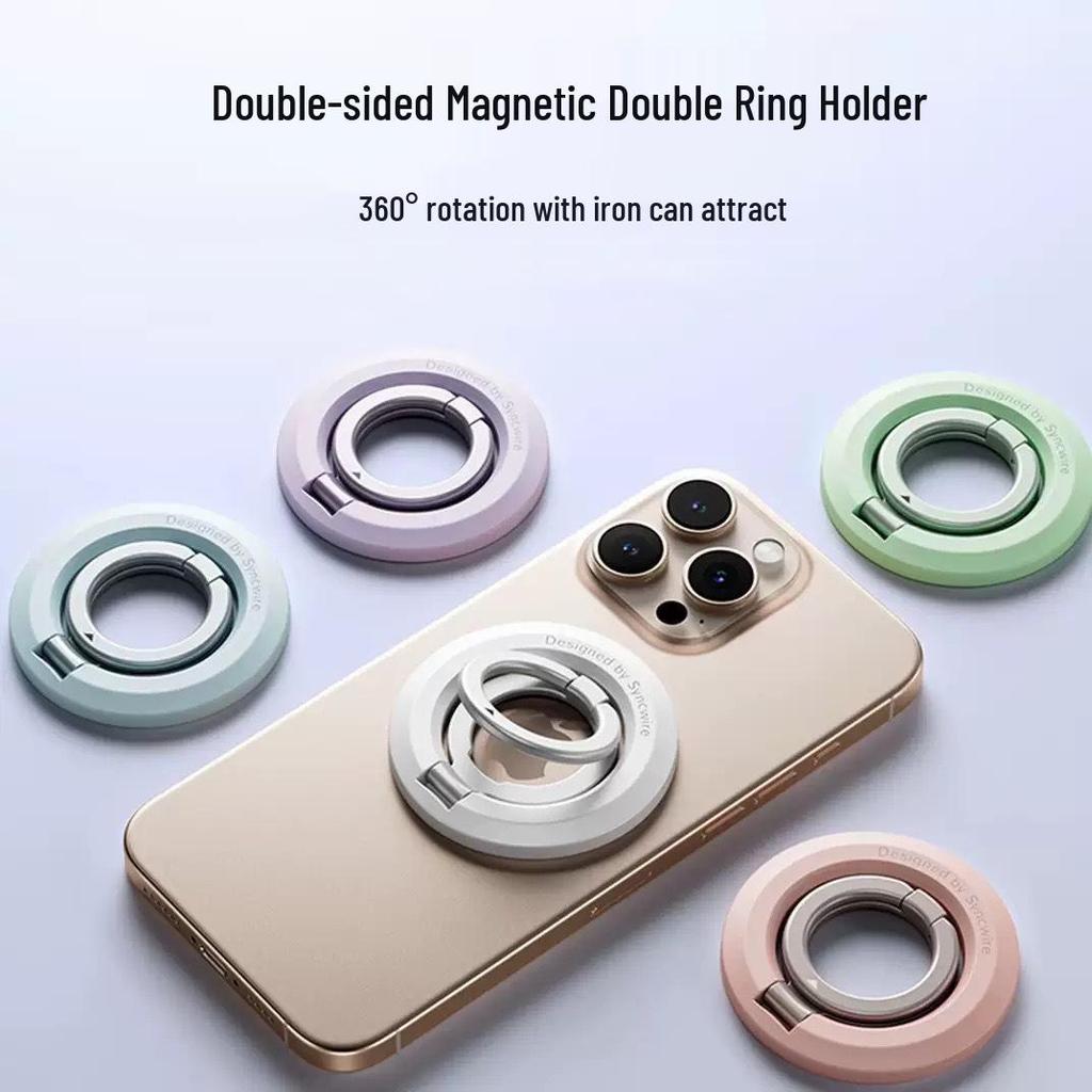 360° Rotating Double-Sided MagSafe Magnetic Phone Holder & Finger Ring Stand