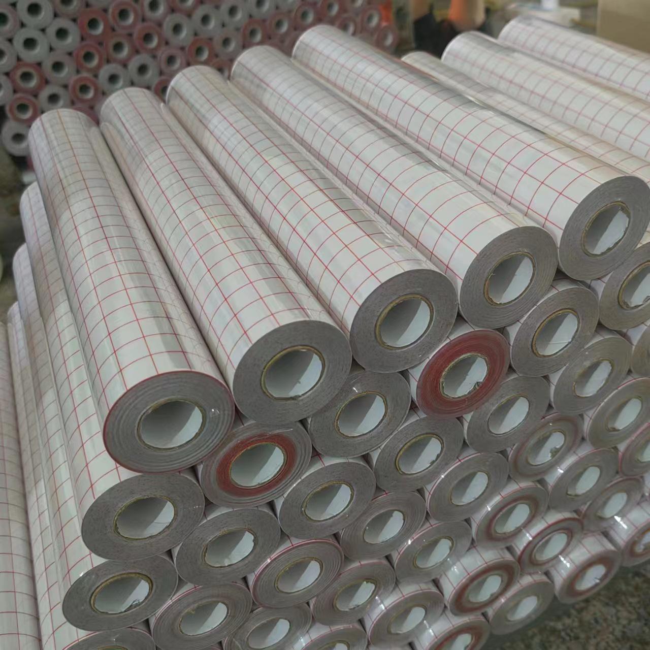 

Transparent Red Self-Adhesive PET Stickers with Transfer Positioning Paper Red; 30.5x1m