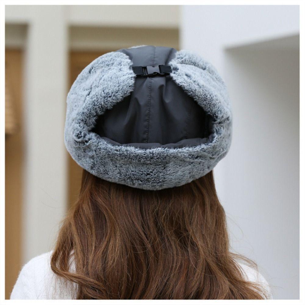 Windproof Lei Feng Hat Warmth Plush Hood Cap Fashion Cold Hat  For Women Man