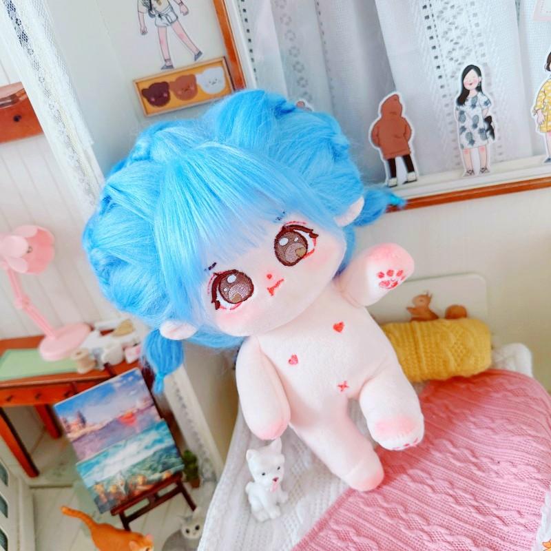 20cm Kawaii Plush Cotton Doll Idol Stuffed Super Star Figure Dolls No Attribute Curly Hair Crying Doll Can Change Clothes Gift