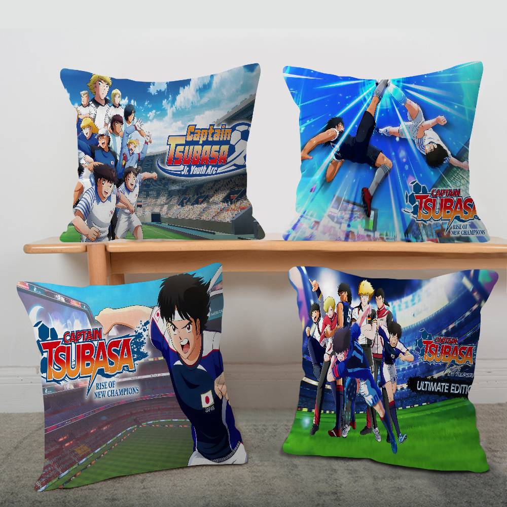 Anime Captain T-Tsubasa Soccer Cushion Cover Inches Farmhouse Decor Home Throw Pillow Covers for Couch Decorations