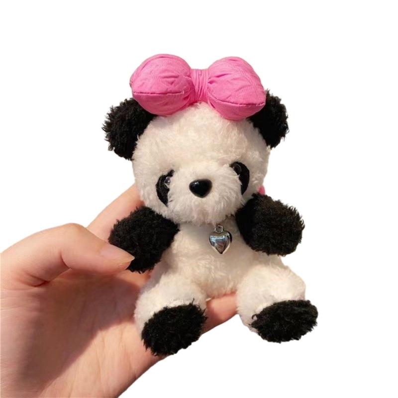 Cute Panda Doll Keychain Charming Panda Car Ornament Fun Decorative Piece Lovely Bag Charm for Women Perfect Present