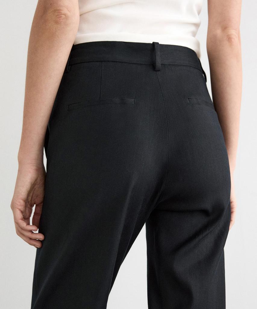 Masimodutti Straight Fit Linen Blend Pants