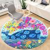 1PC Whale Flowers Office Round Area Rug, Indoor Mat Suitable ForOffice, Under Office Chairs Bedroom Living Room Home Decor, Room Deco, D092
