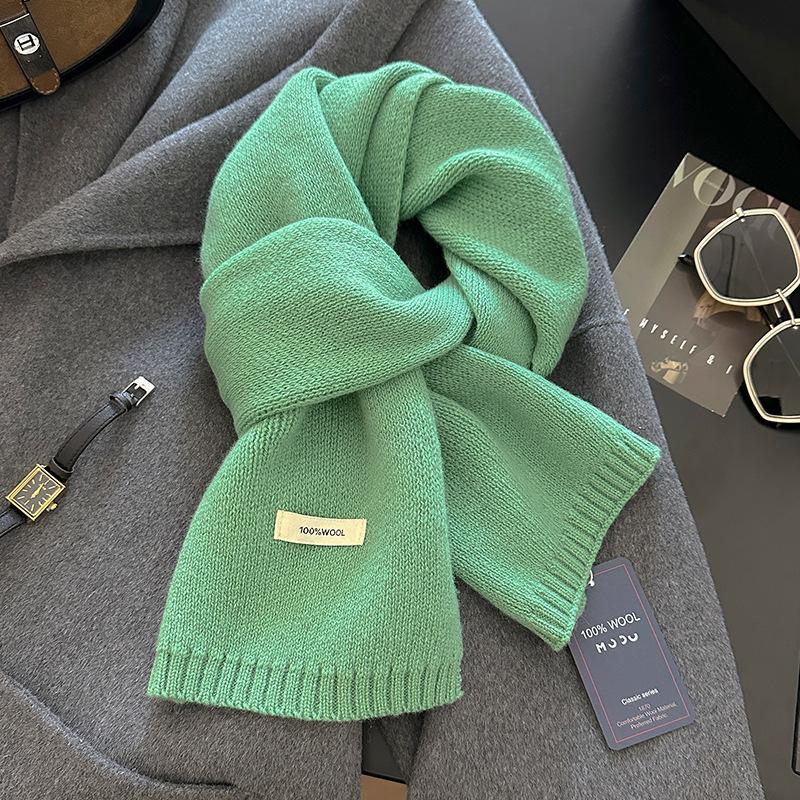 18-color scarf women's winter high-end soft waxy season warm thickened knitted wool couple scarf Korean