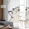 Gatto che annusa un fiore Primavera Tulle Bianco Tende Trasparenti per Soggiorno Camera da Letto Cucina Decorazione Tende Voile Organza