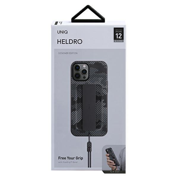 Hülle für iPhone 12 UNIQ Heldro Antimikrobiell Schwarz Camouflage