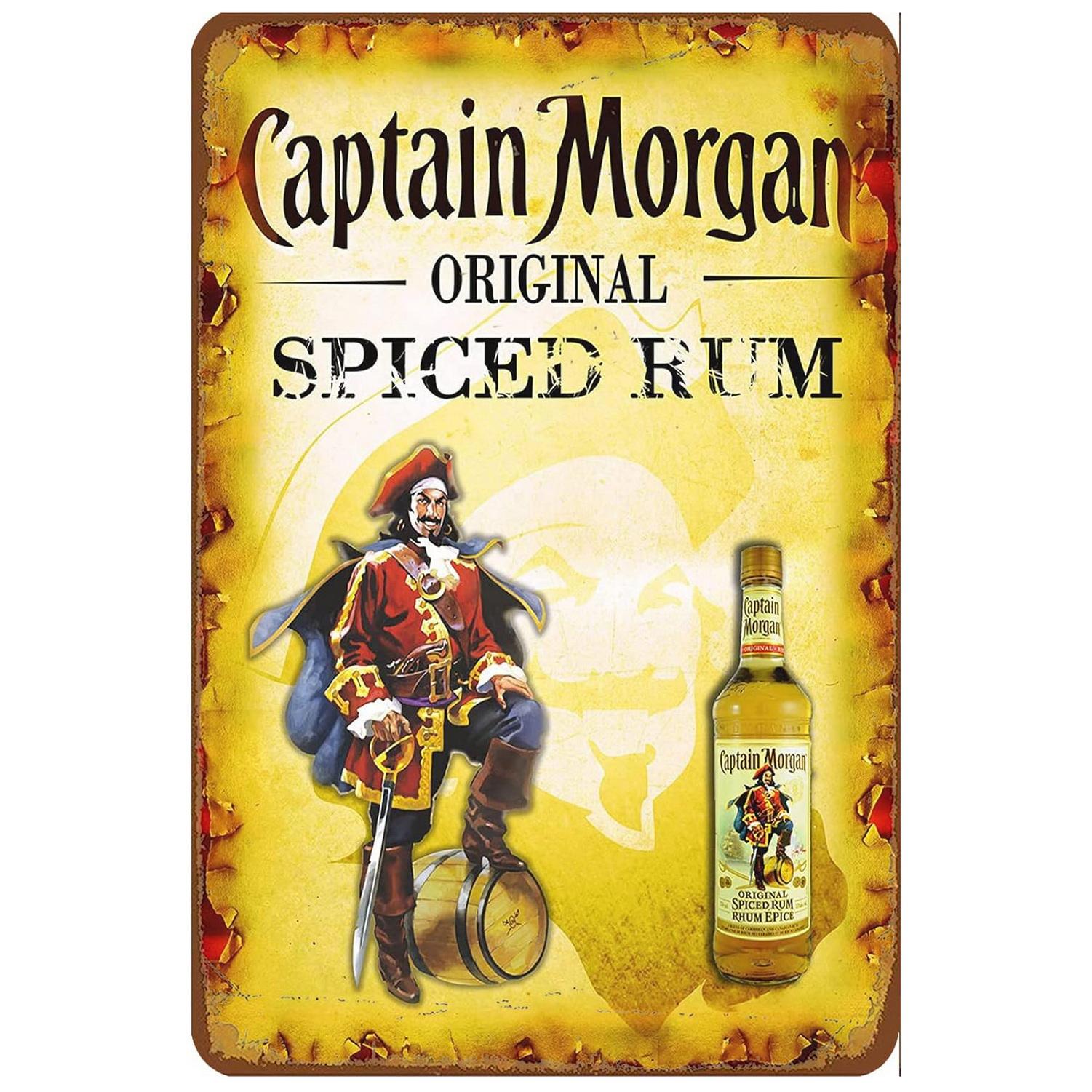 

Металеві жестяні знаки Captain Morgan Пиво Настінний плакат Знак-табличка Вінтажна залізна картина Декорація для Гаража Кафе Чоловічої кімнати Клубу Бару 20x30cm