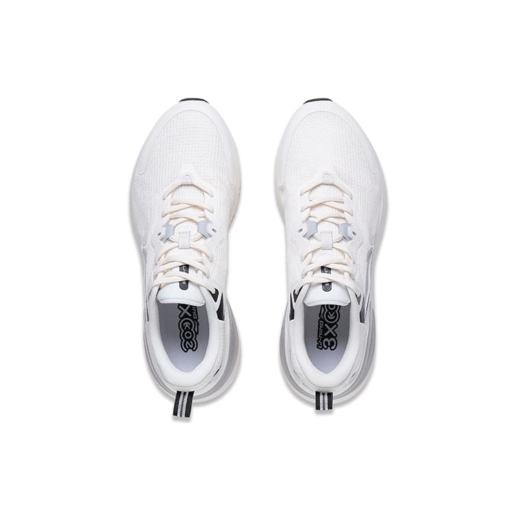 Li Ning Cushioning Slip Resistant Abrasion Resistant Breathable Lightweight Low Top Running Shoes Men's White ARST081-3
