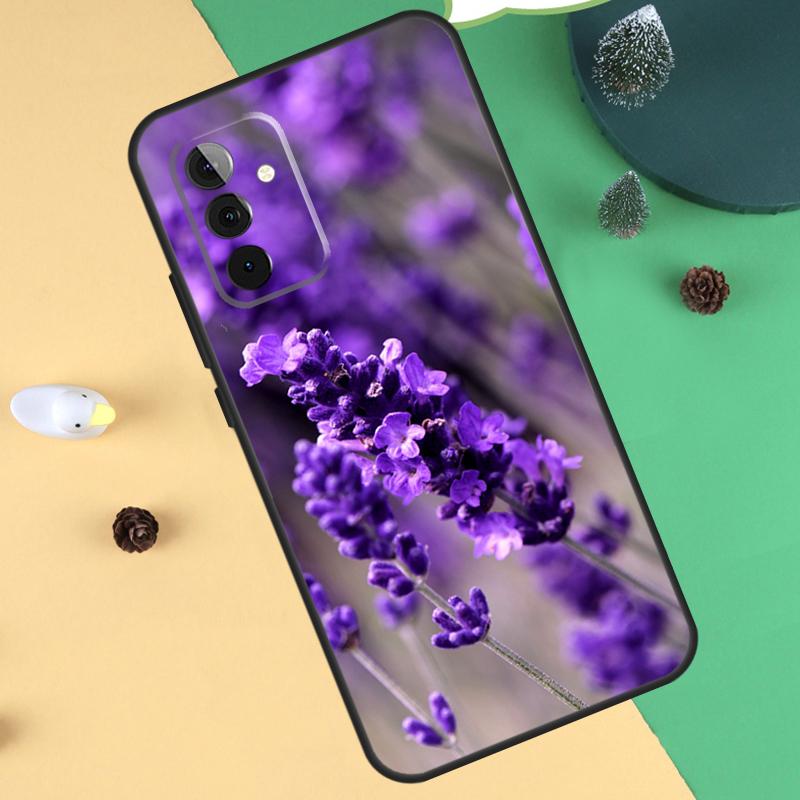 Purple Flowers Lavender Case For Samsung Galaxy A55 A35 A25 A15 A51 A71 A12 A32 A52 A13 A33 A53 A54 A34 A14 Cover