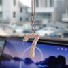 Car Pendant Interior Rearview Mirror Crystal Numbers Decoration Car Hanging Ornament Car Hanging Accessories