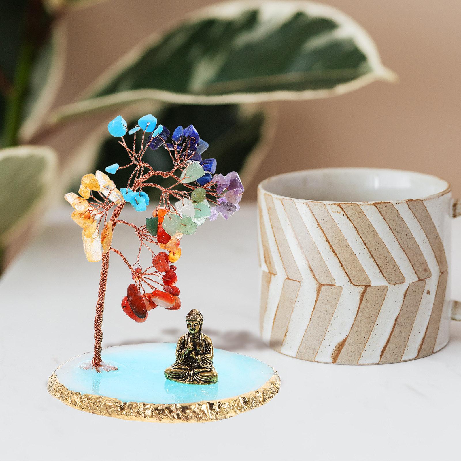 

1 Set Buddha Statue Crystal Tree Exquisite Home Office Decor Living Room Crystal Tree Ornament Spiritual Sculpture Decoration China Mainland