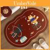 Cute Circus Theme Elephant Seal Cat Lion Cartoon Pattern Diatom Mud Floor Mat For Bathroom And Bedroom Decor