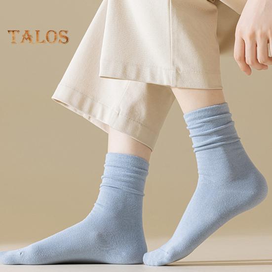 1 pár dámských ponožek střední trubice bez zápachu retro jednobarevné vysoká elasticita protiskluzová prodyšná měkká absorbce potu sportovní bavlněné ponožky proti smršťování