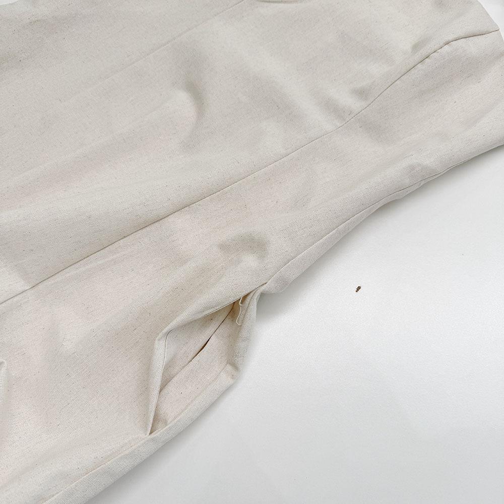 Summer New Vacation Style French Dress Khaki Cotton Linen Strapless Backless Long Dress for Women