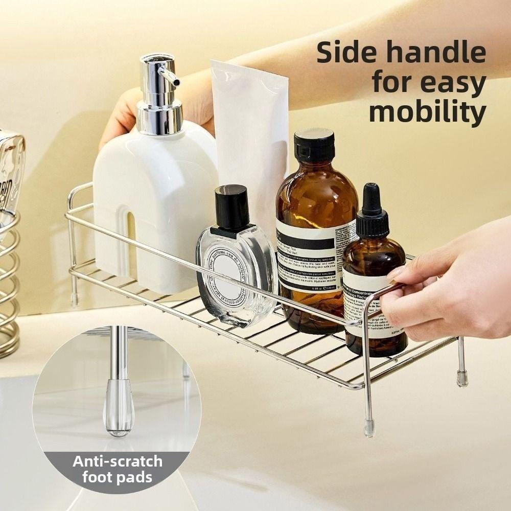 Stainless Steel Kitchen Sink Storage Rack Waterproof Anti-rust Cosmetic Storage Stand Save Space Quick Dry Sponge Drain Holder