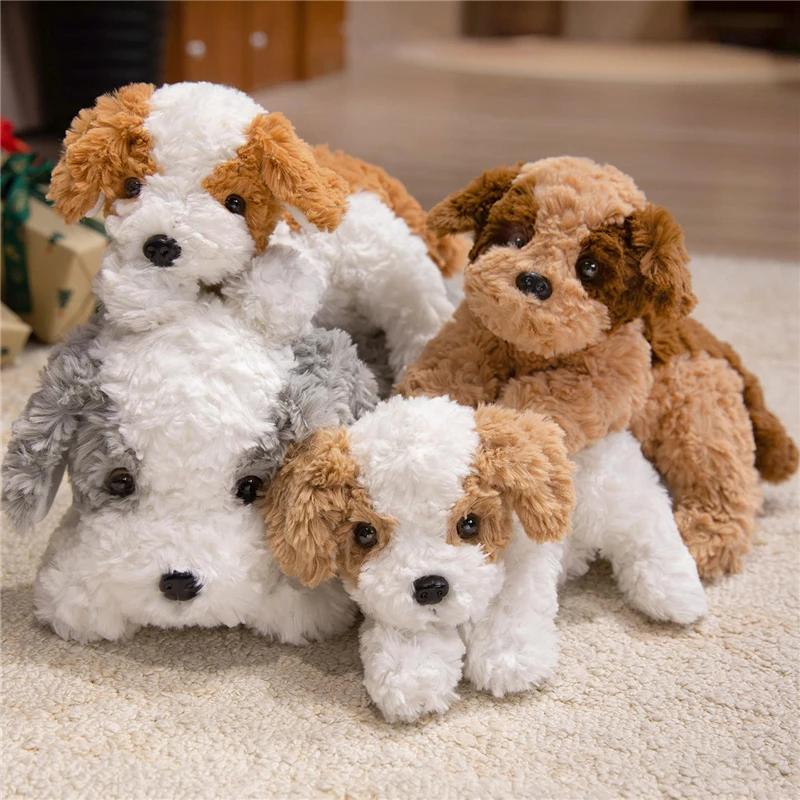 Super Cute Lying Baby Dog Plush Toy Creative Animal Puppy Dolls Stuffed Soft Pet Toys for Children Birthday Gift Room Decor